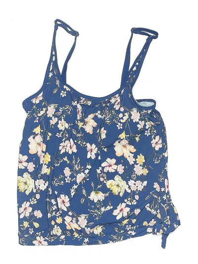 Cupshe Swimsuit Top Blue Floral Pattern Swimwear