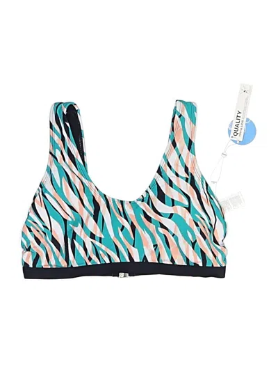 Pre-owned Cupshe Swimsuit Top Blue Print Pattern Swimwear