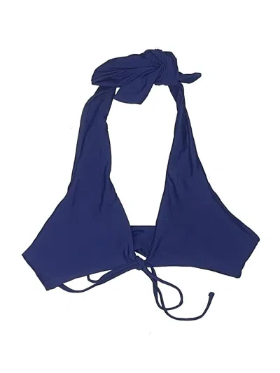 Pre-owned Cupshe Swimsuit Top Blue Solid Pattern Swimwear