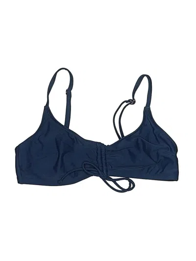 Pre-owned Cupshe Swimsuit Top Blue Solid Pattern Swimwear