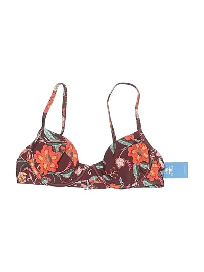 Pre-owned Cupshe Swimsuit Top Burgundy Paisley Pattern Swimwear