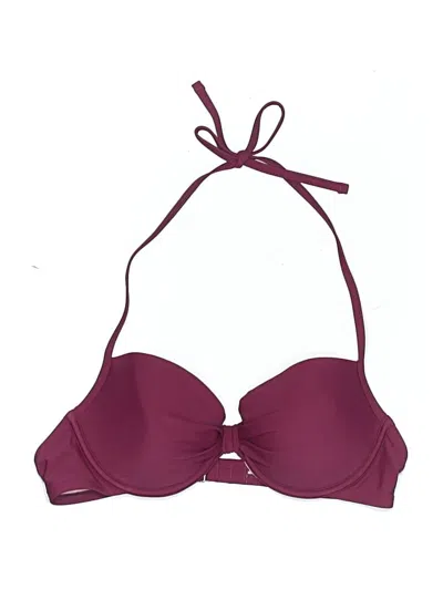 Pre-owned Cupshe Swimsuit Top Burgundy Solid Pattern Swimwear