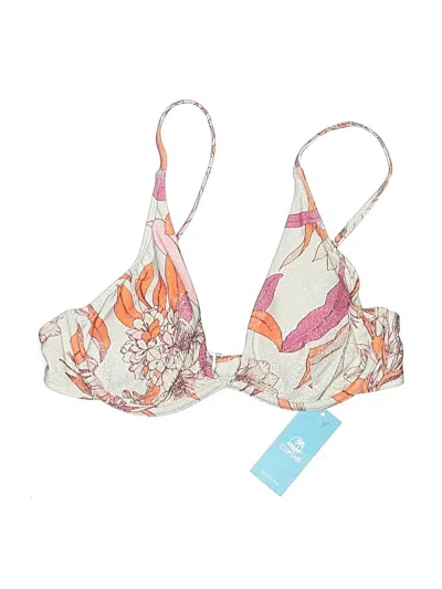 Pre-owned Cupshe Swimsuit Top Gray Print Pattern Swimwear