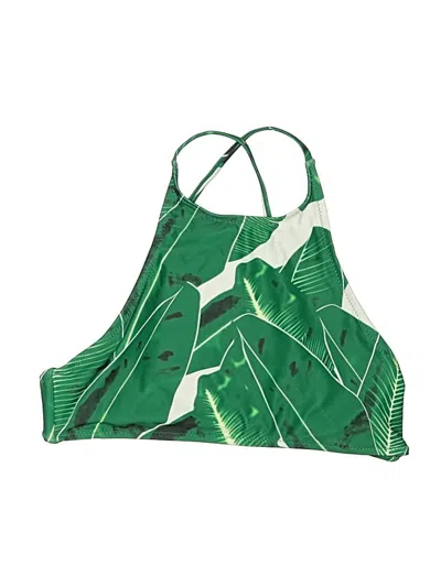 Pre-owned Cupshe Swimsuit Top Green Graphic Pattern Swimwear
