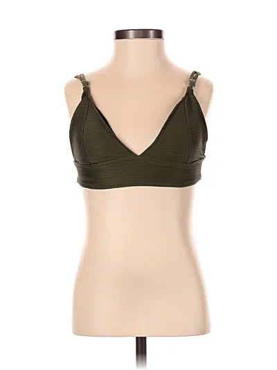 Pre-owned Cupshe Swimsuit Top Green Plunge Neckline Swimwear