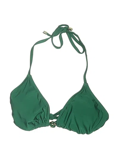 Pre-owned Cupshe Swimsuit Top Green Solid Pattern Swimwear