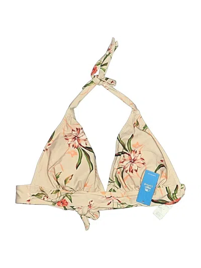 Cupshe Swimsuit Top Ivory Floral Pattern Swimwear In Neutral