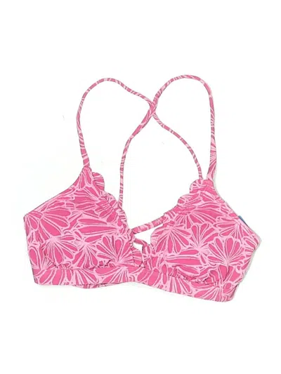 Pre-owned Cupshe Swimsuit Top Pink Floral Pattern Swimwear
