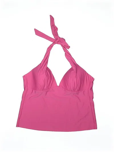 Pre-owned Cupshe Swimsuit Top Pink Solid Pattern Swimwear