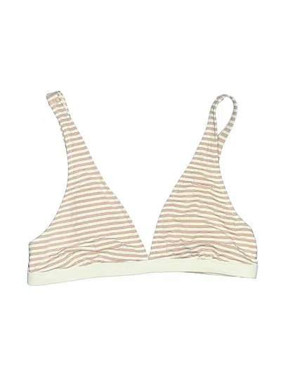 Pre-owned Cupshe Swimsuit Top Pink Stripes Pattern Swimwear