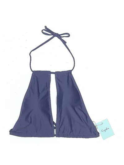 Pre-owned Cupshe Swimsuit Top Purple Solid Pattern Swimwear