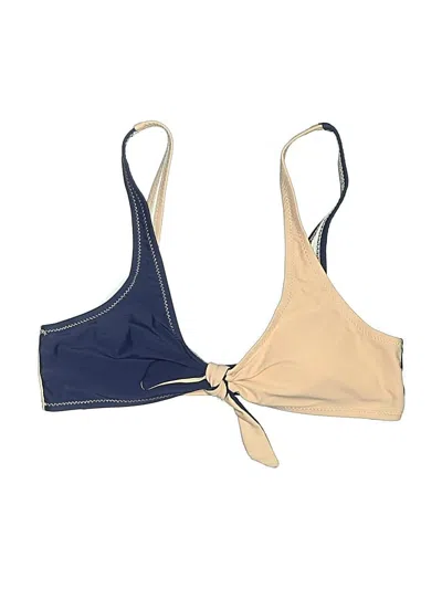 Pre-owned Cupshe Swimsuit Top Tan Solid Pattern Swimwear