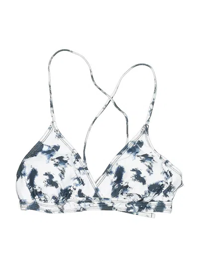 Pre-owned Cupshe Swimsuit Top White Print Pattern Swimwear
