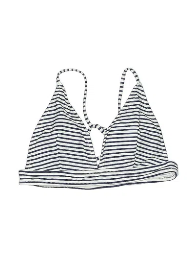 Pre-owned Cupshe Swimsuit Top White Stripes Pattern Swimwear