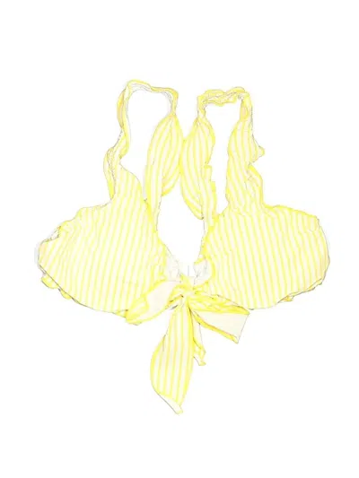 Cupshe Swimsuit Top Yellow Stripes Pattern Swimwear