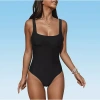Cupshe Swimwear Womens Adjustable Features Easy-on + Easy-off One Piece Swimsuit In Black