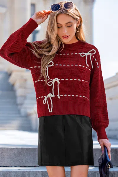 Cupshe Take A Bow Red Sweater