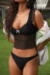 Cupshe Take Notice Black Tankini Set In Black