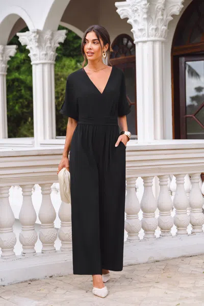 Cupshe Talk Of The Night Black Jumpsuit