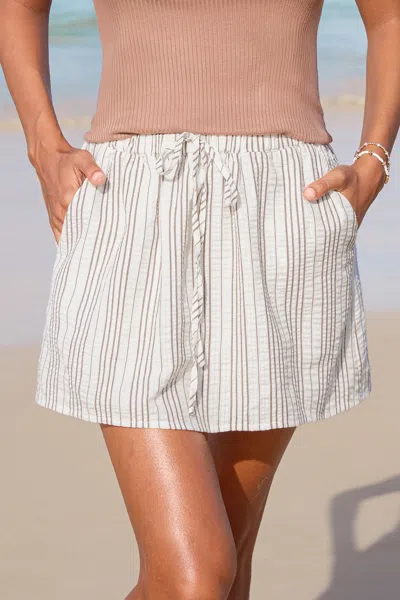 Cupshe Tempo Striped Mini Skirt In White