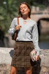 Cupshe The Regular Plaid Mini Skirt In Brown