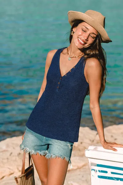 Cupshe Think Again Blue Top