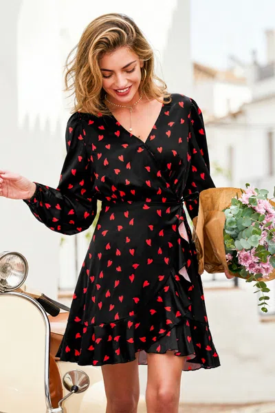 Cupshe This Is Love Heart Mini Dress In Black