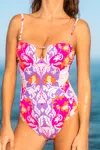 Cupshe Throwback Thrill Tummy Control One-piece Swimsuit In Multi