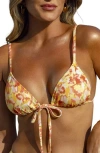 Cupshe Tie Front Triangle Bikini Top In Multi
