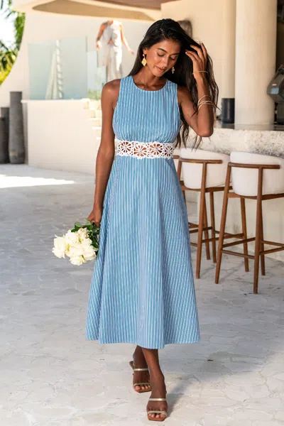 Cupshe Time Well Spent Striped Maxi Dress In Blue