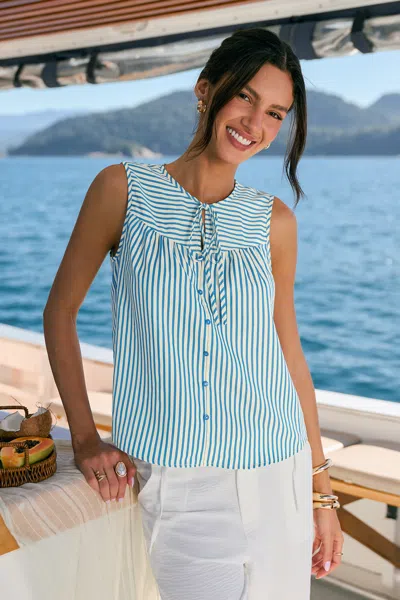 Cupshe Time Will Tell Striped Top In Blue
