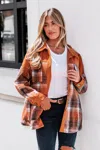 Cupshe Toasty Vibes Plaid Jacket In Brown