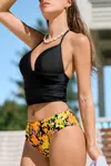 Cupshe Too Fun Floral Tankini Set In Black