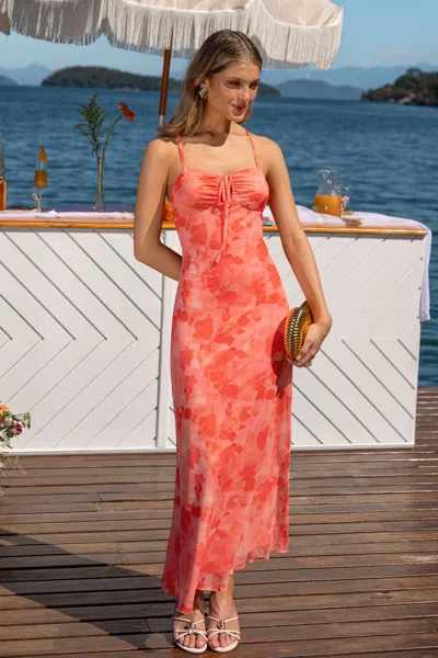 Cupshe Tropical Heat Floral Maxi Dress In Pink