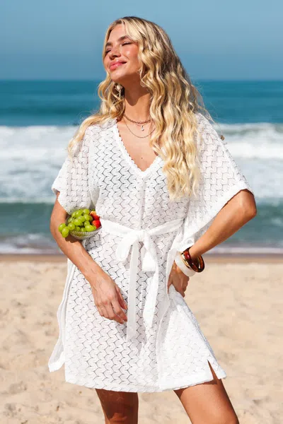 Cupshe Turn The Tables White Cover-up Mini Dress