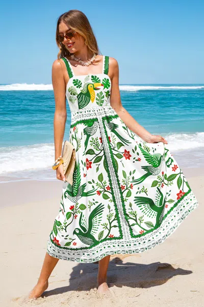 Cupshe Two Can Tango Tropical Maxi Dress In Green