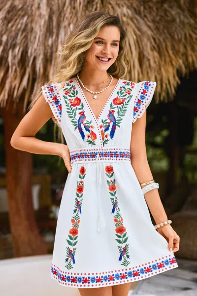 Cupshe Under The Sun Tropical Mini Dress In White