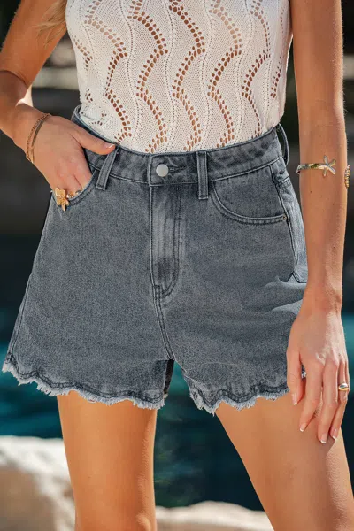 Cupshe Unfinished Business Denim Shorts In Blue