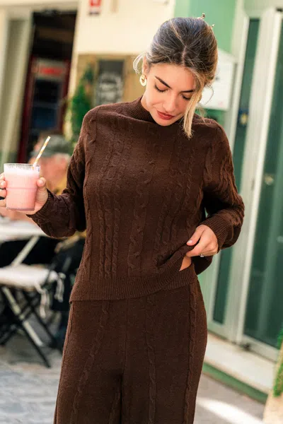 Cupshe Up Close Brown Sweater