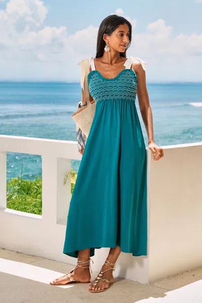 Cupshe Vacation Drama Blue Maxi Dress