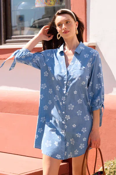 Cupshe Vacation Icon Floral Mini Dress In Blue