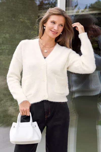 Cupshe Vanilla Cream White Cardigan