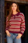 Cupshe Varsity Team Striped Sweater In Red