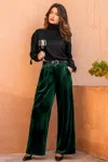 Cupshe Velvet Heat Green Pants In Green