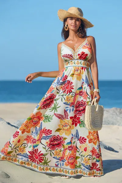 Cupshe Vibrant Oasis Tropical Maxi Dress In Yellow