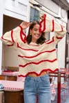 Cupshe Vintage Flair Striped Sweater In Multi