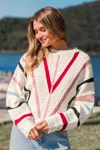 Cupshe Vivid Spectrum Colorblock Sweater In White