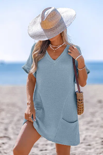 Cupshe Walk Of Fame Blue Cover-up Mini Dress