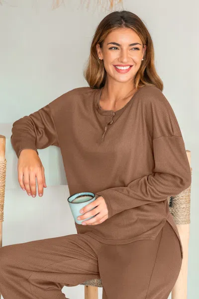 Cupshe Warming Up Brown Pajama Set
