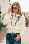 Cupshe Watch Me Bloom Floral Cardigan In White